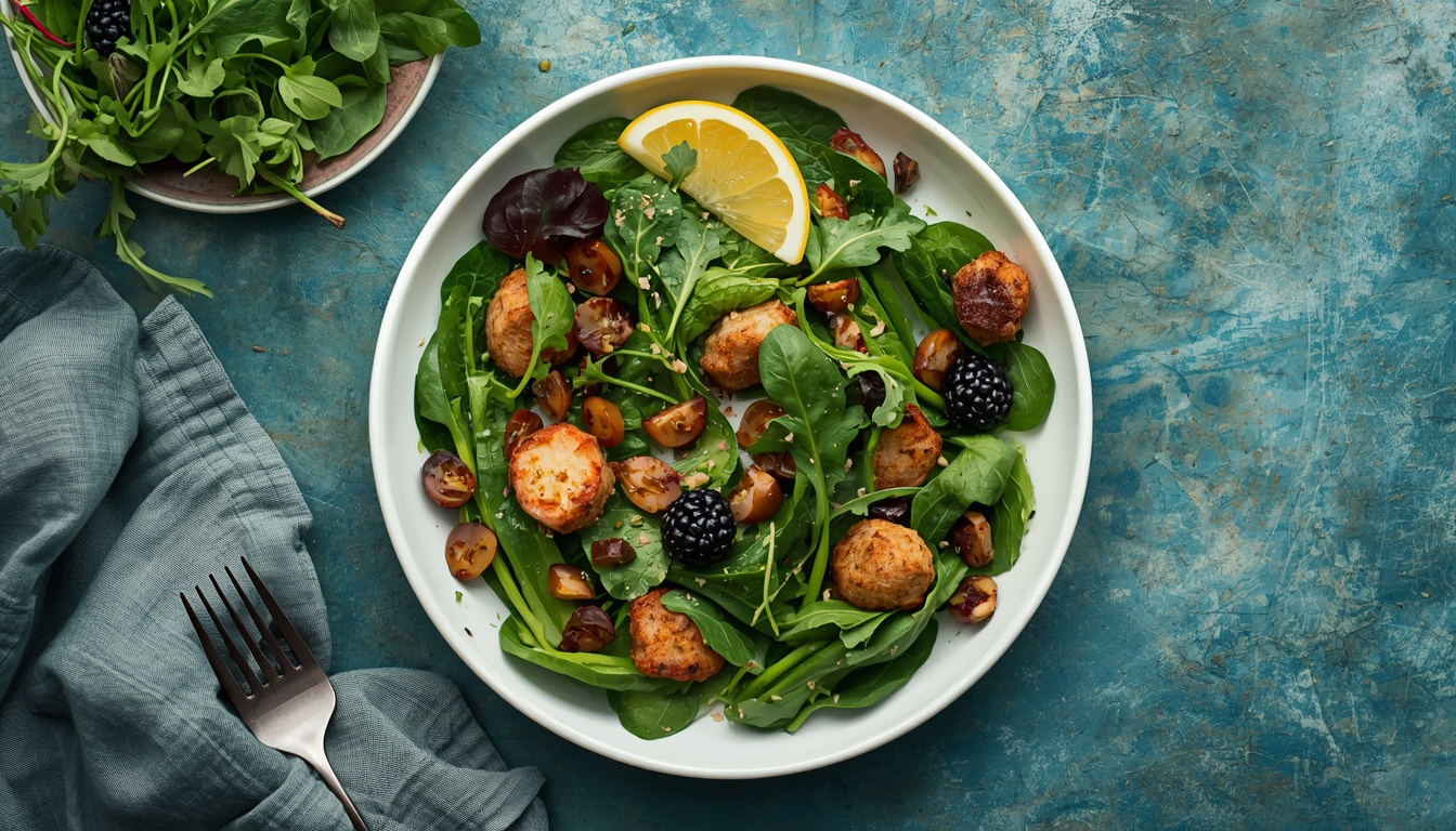 Summer greens plating from RecipeRoot warm season guide
