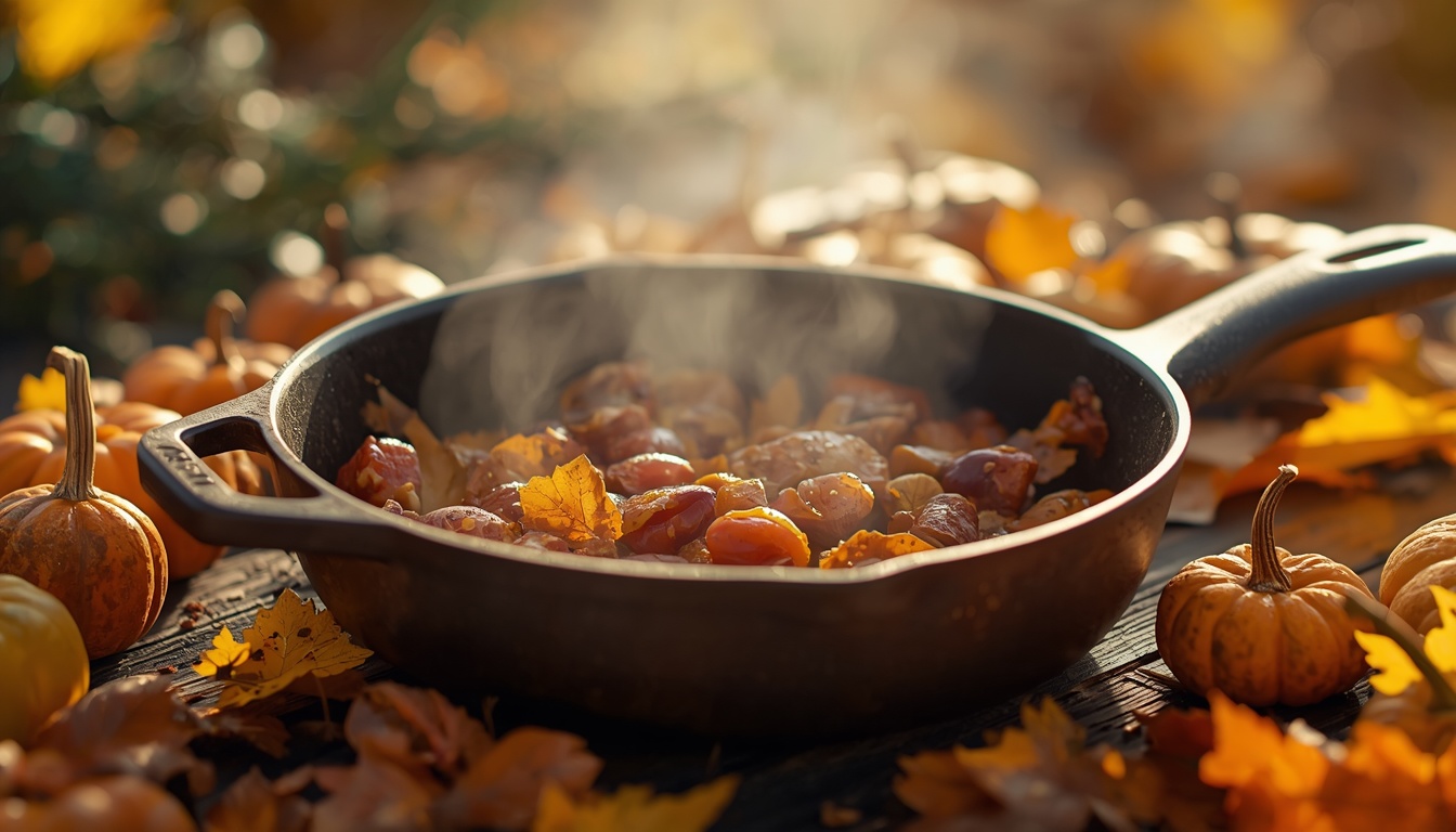 Autumn skillet scene from RecipeRoot harvest collection